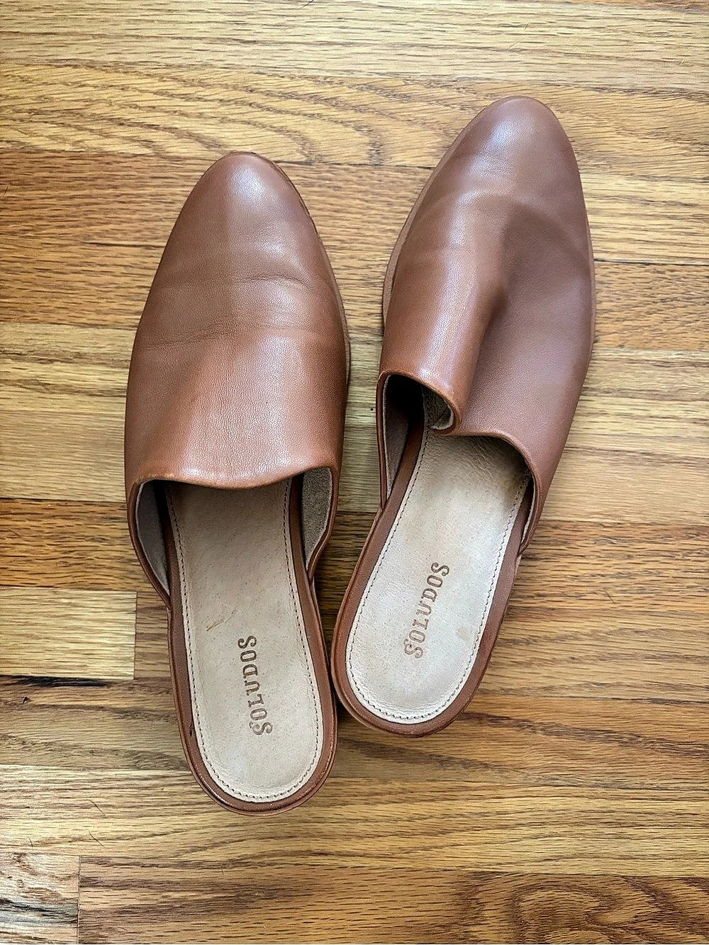 Soludos The Venetian Mule Brown Block Heel Mules US 8